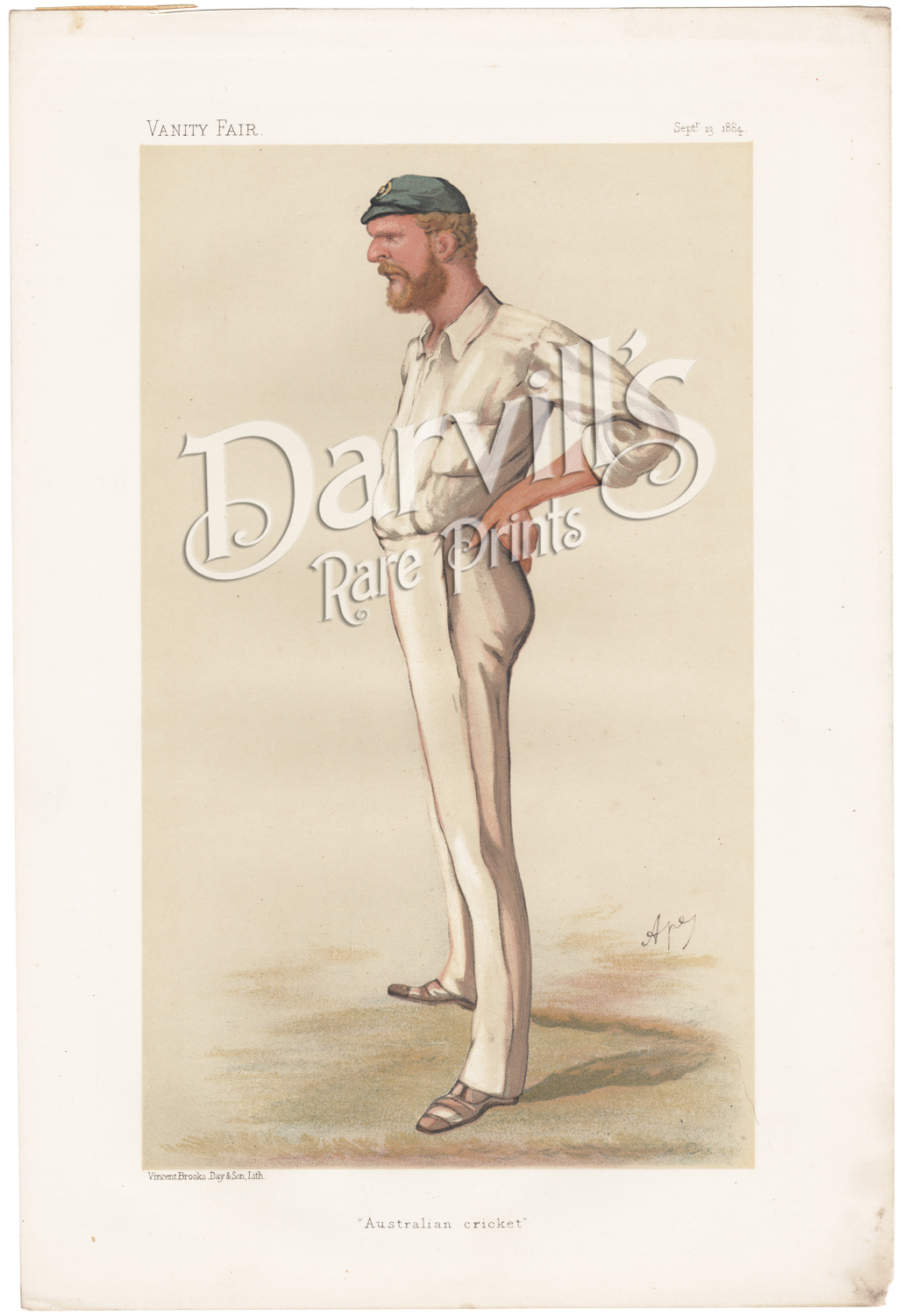 George John Bonner Sept 13 1884 Cricket Spy Print Australian Cricket
